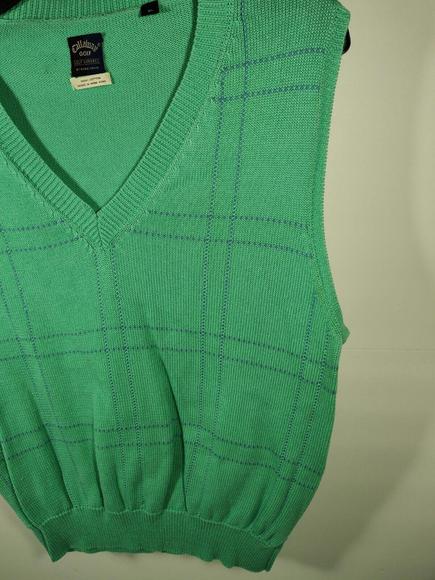 Callaway Nordstrom Golf Sweater Vest Women's XL Mint Green 100% Cotton EUC - Picture 3 of 7